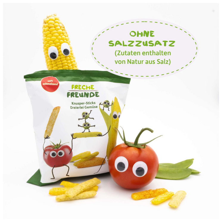 Freche Freunde Children's Snack Crunchy Sticks with Three Kinds of Vegetables