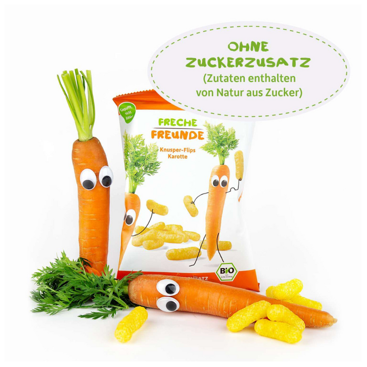 Freche Freunde Children's Snack Crispy-Flips Carrot