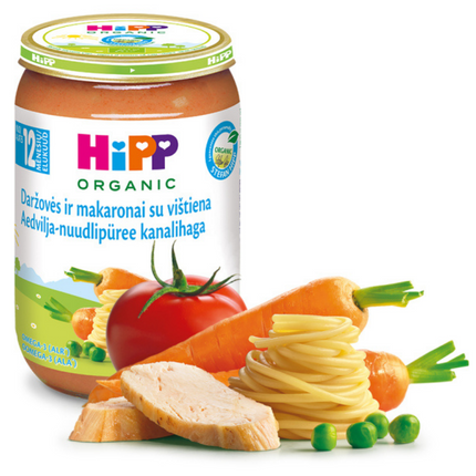 hipp ORGANIC PUREED VEGETABLES AND PASTA WITH CHICKEN