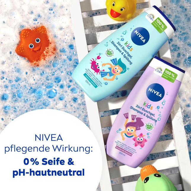 NIVEA Kids 3 in 1 Body Wash Shampoo and Conditioner