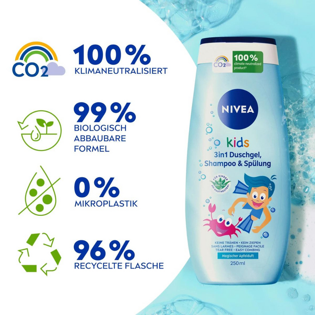 NIVEA Kids 3 in 1 shower gel Shampoo and Conditioner