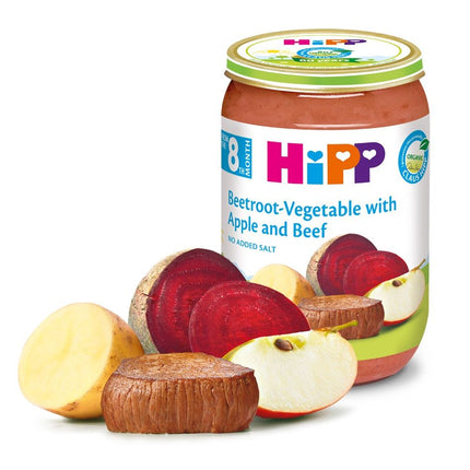 HiPP Beetroot-Vegetable with Apple and Beef Puree Jar