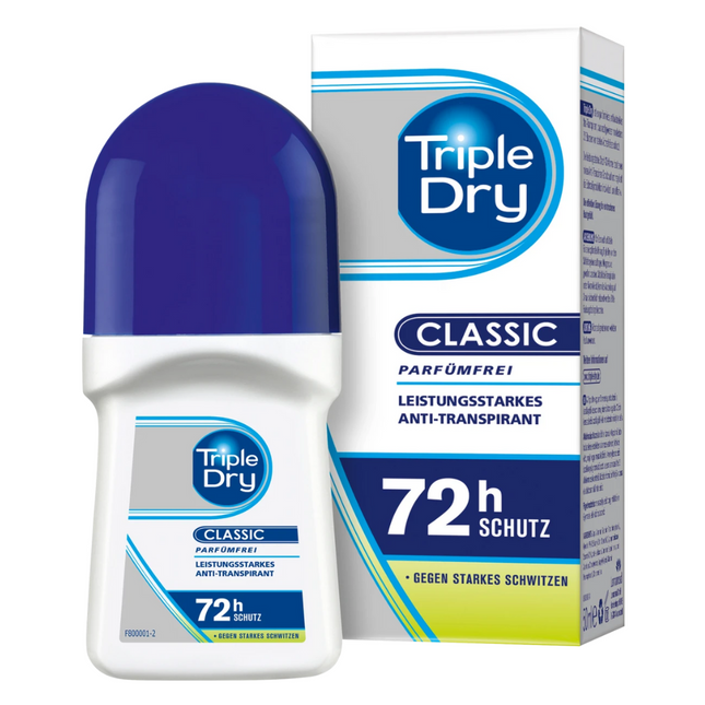 German Triple Dry Classic Antiperspirant Deodorant Roll-On 72 Hours