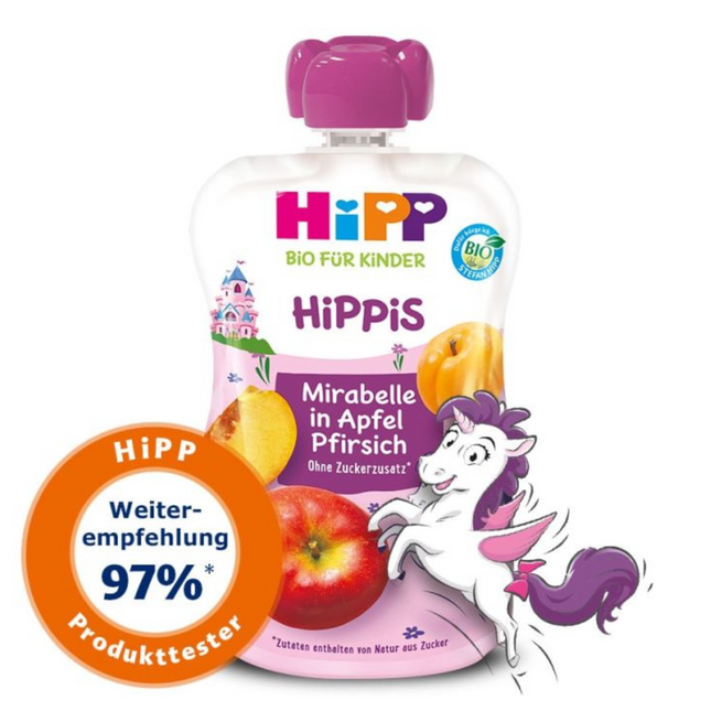 HiPP HiPPiS Mirabelle Plum in Apple-Peach Smoothie Pouch