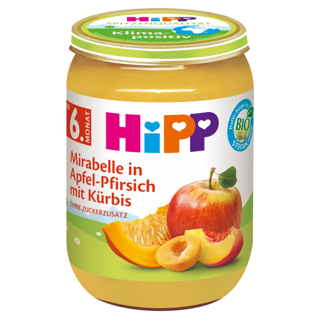 HiPP Mirabelle Plum in Apple-Peach with Pumpkin Jar