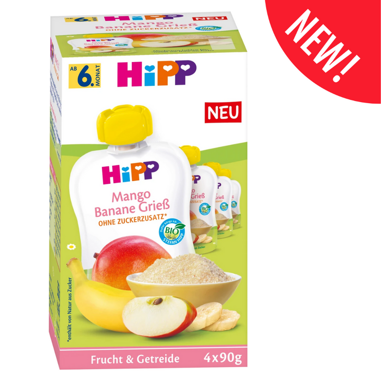 Hipp Mango Banana Apples and Semolina Pouches - 4 Pouches