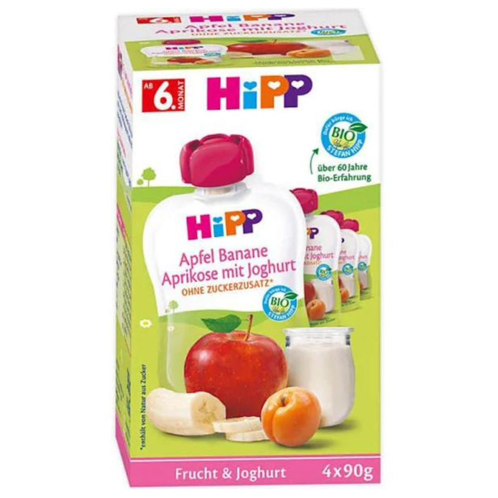HiPP Organic Apple Banana Apricot with Yogurt Smoothie Pouches