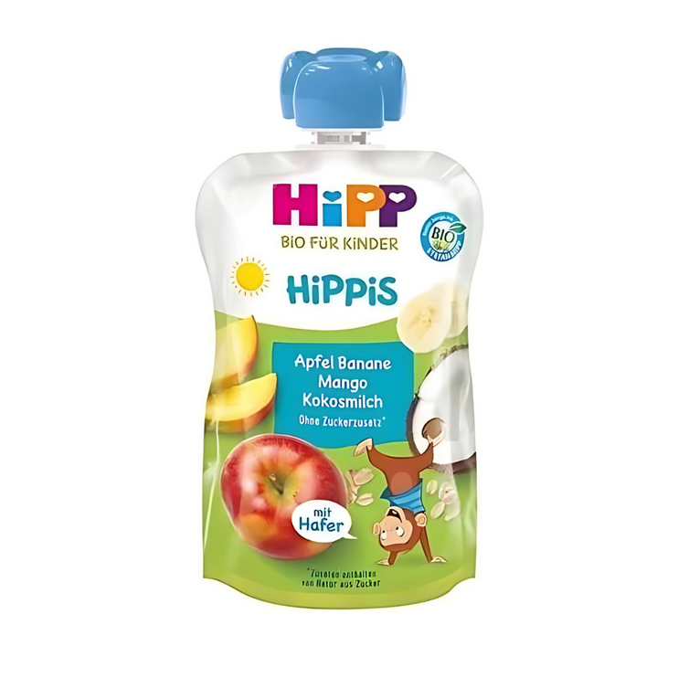 HiPP Apple Banana Mango Coconut Water with Oat Puree Pouch