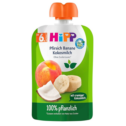 HiPP Organic Peach-Banana with Coconut Milk Pouch