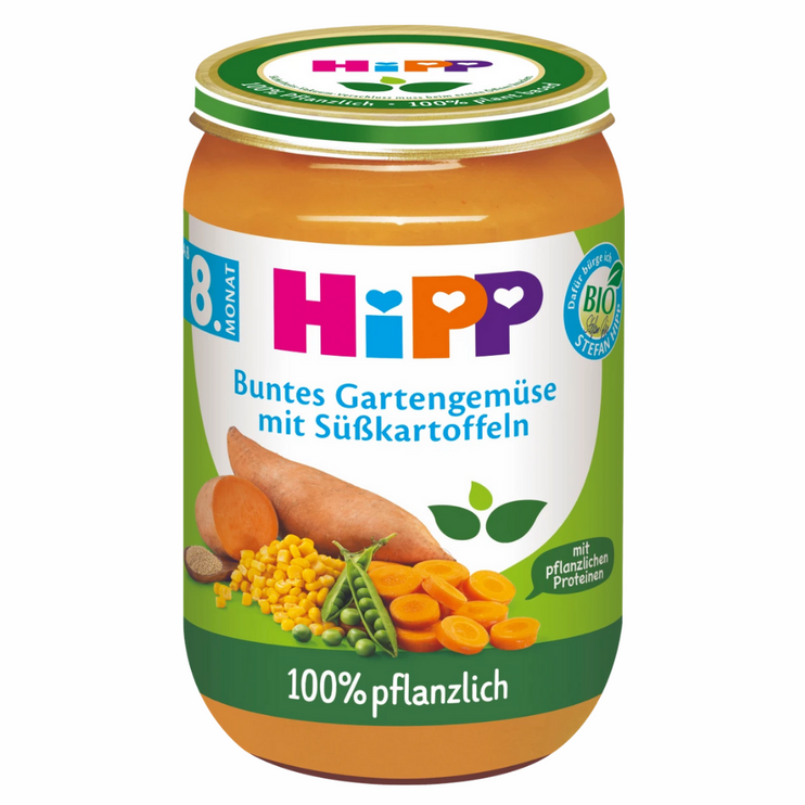 HiPP Vegetables Colorful garden vegetables with sweet potatoes from the 8th month