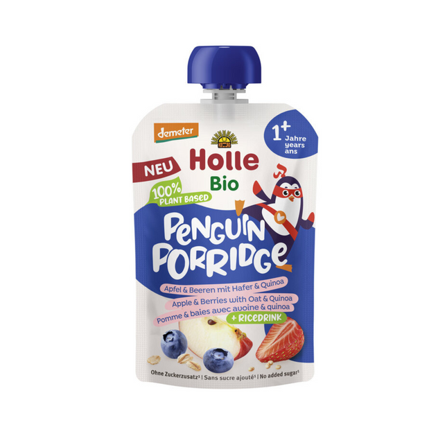 Holle Apple & Berries with Oats & Quinoa Penguin Porridge Pouche