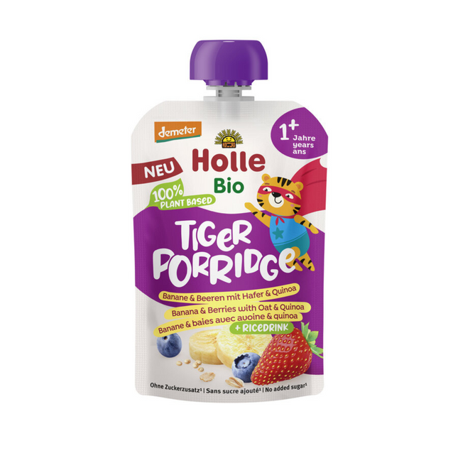 Holle Banana & Berries with Oats & Quinoa Tiger Porridge Pouches