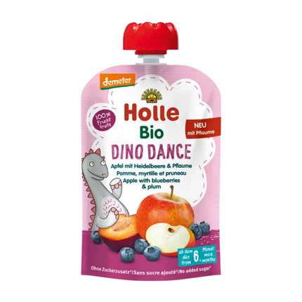 Holle Dino Dance organic puree 
pouches