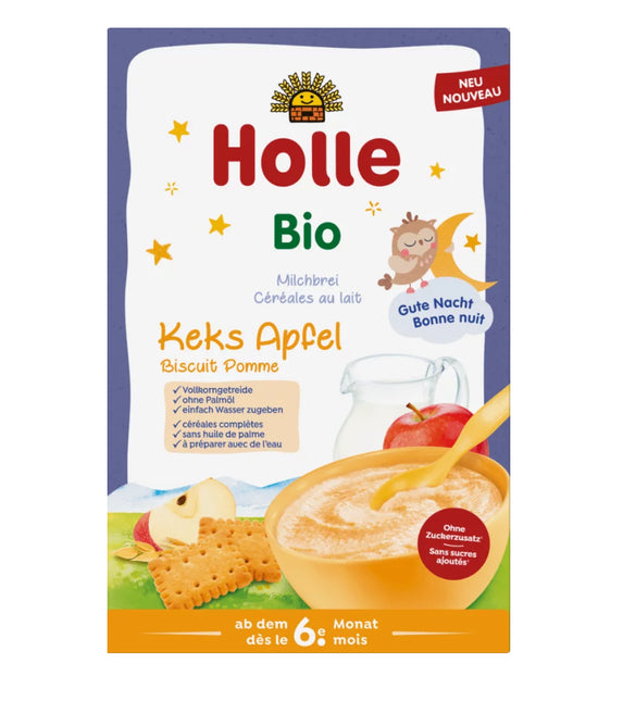 Holle Organic Milk Cereal with Baby Biscuit and Apple