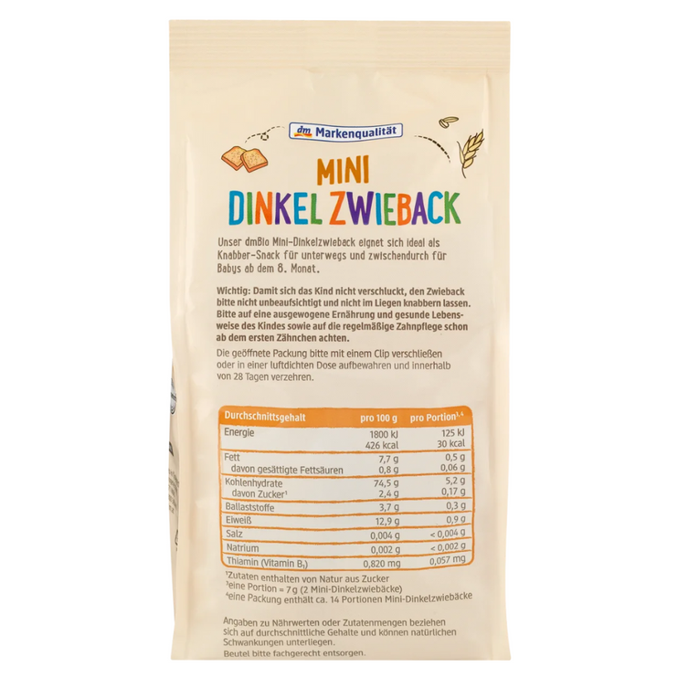 dmBio demeter organic mini spelt rusks