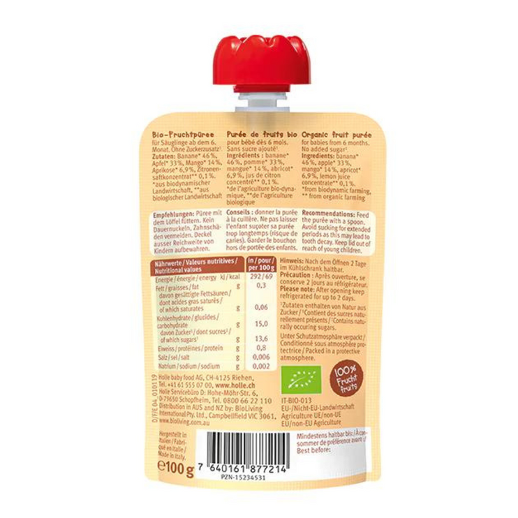 Banana Lama - Holle Organic Fruit Puree Pouch